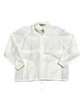 WOOLRICH TETON Vintage White Lightweight Retro Windbreaker Jacket Mens XL
